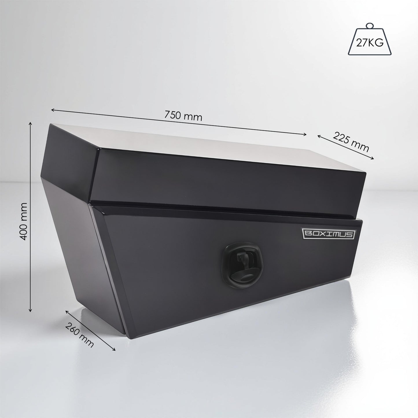 Under Tray Tool Boxes 750 Black Whale lock