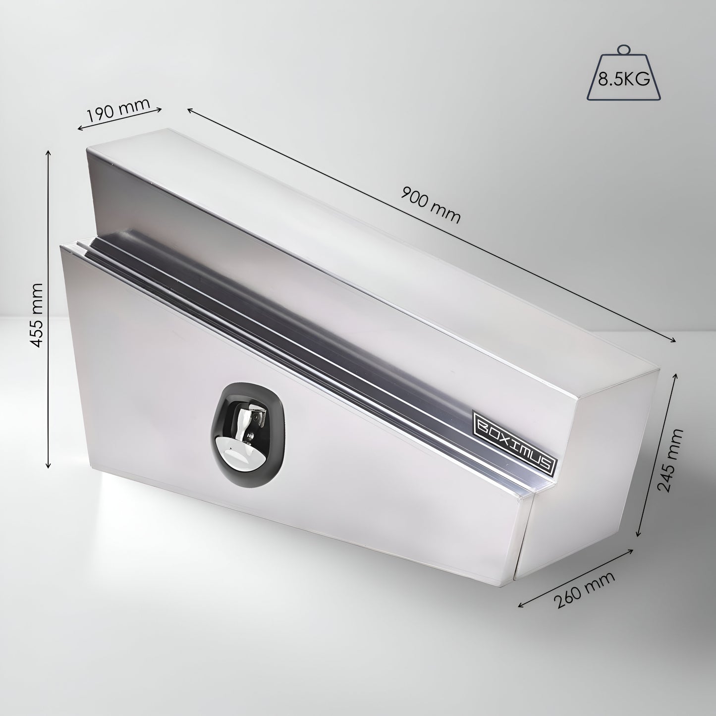 Under Tray Tool Boxes 900 Chrome Whale lock